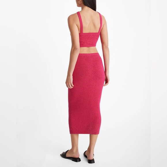 Brand new Express pink Halter Knot Cutout Midi Sweater Dress - Picture 3 of 3